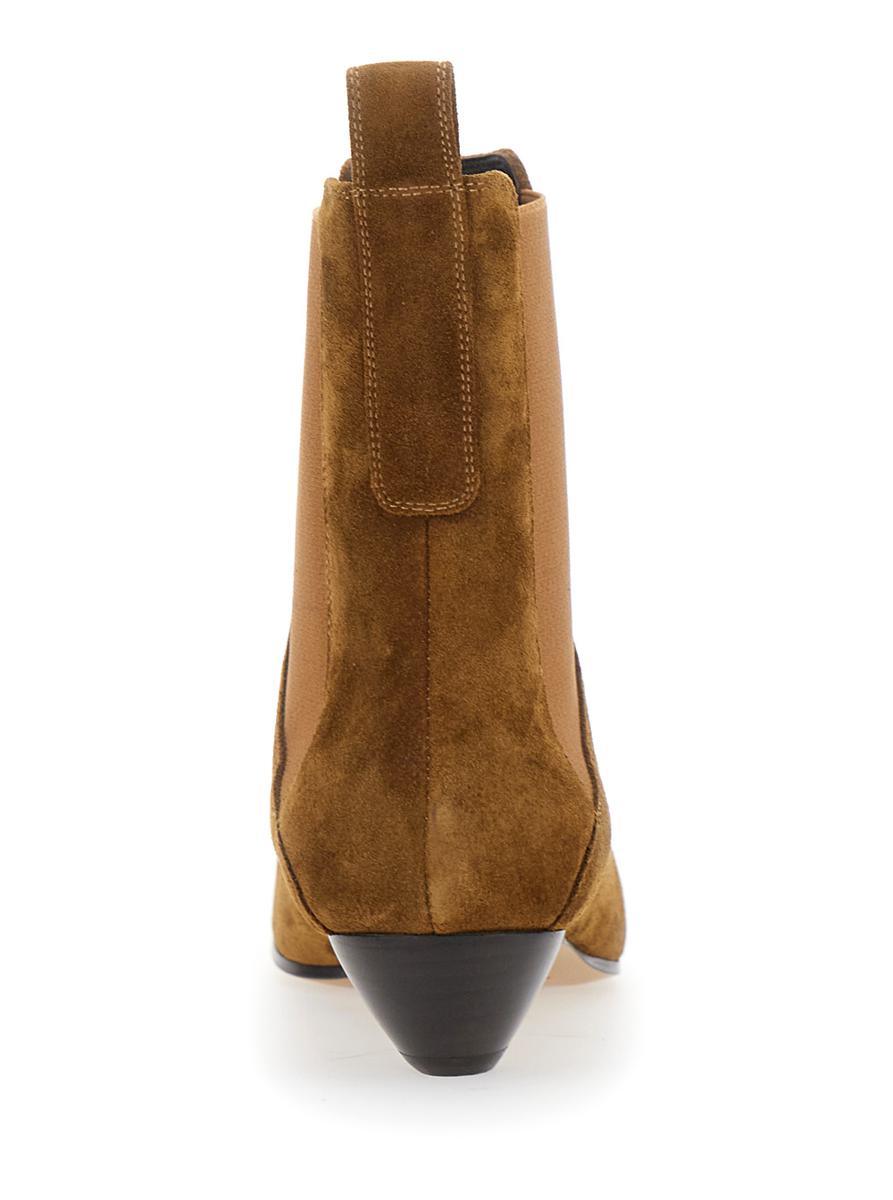 'Allegra Chelsea' Beige Ankle Boots With Elastic Panels In Suede Woman