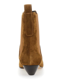'Allegra Chelsea' Beige Ankle Boots With Elastic Panels In Suede Woman