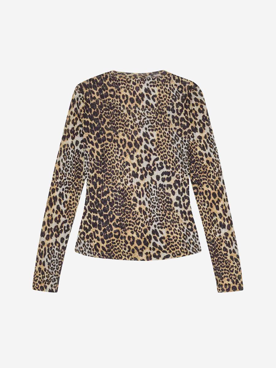 Ganni Printed Mesh T-Shirt