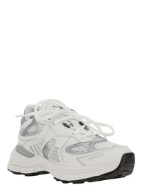 'Marathon Ghost Runner' White Low Top Sneakers With Reflectivce Details In Leather Blend Woman