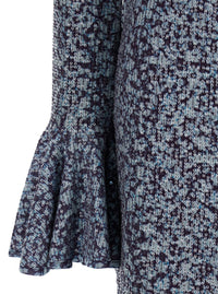 Mini Blue Backless Dress With All-Over Sequins Woman