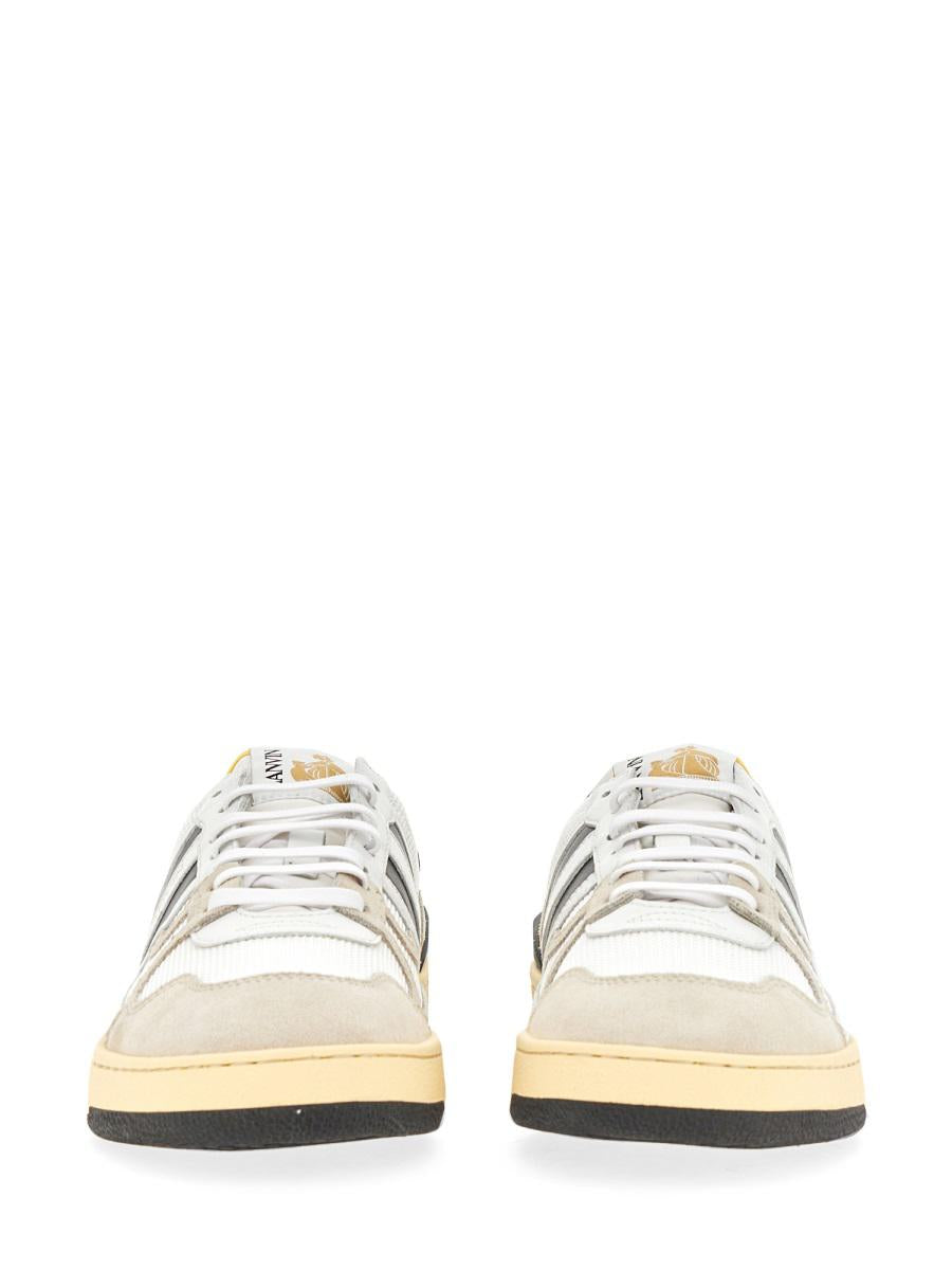 Lanvin Mesh, Suede And Nappa Leather Sneaker