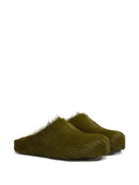 Marni Long Hair Calfskin Fussbett Sabot Shoes