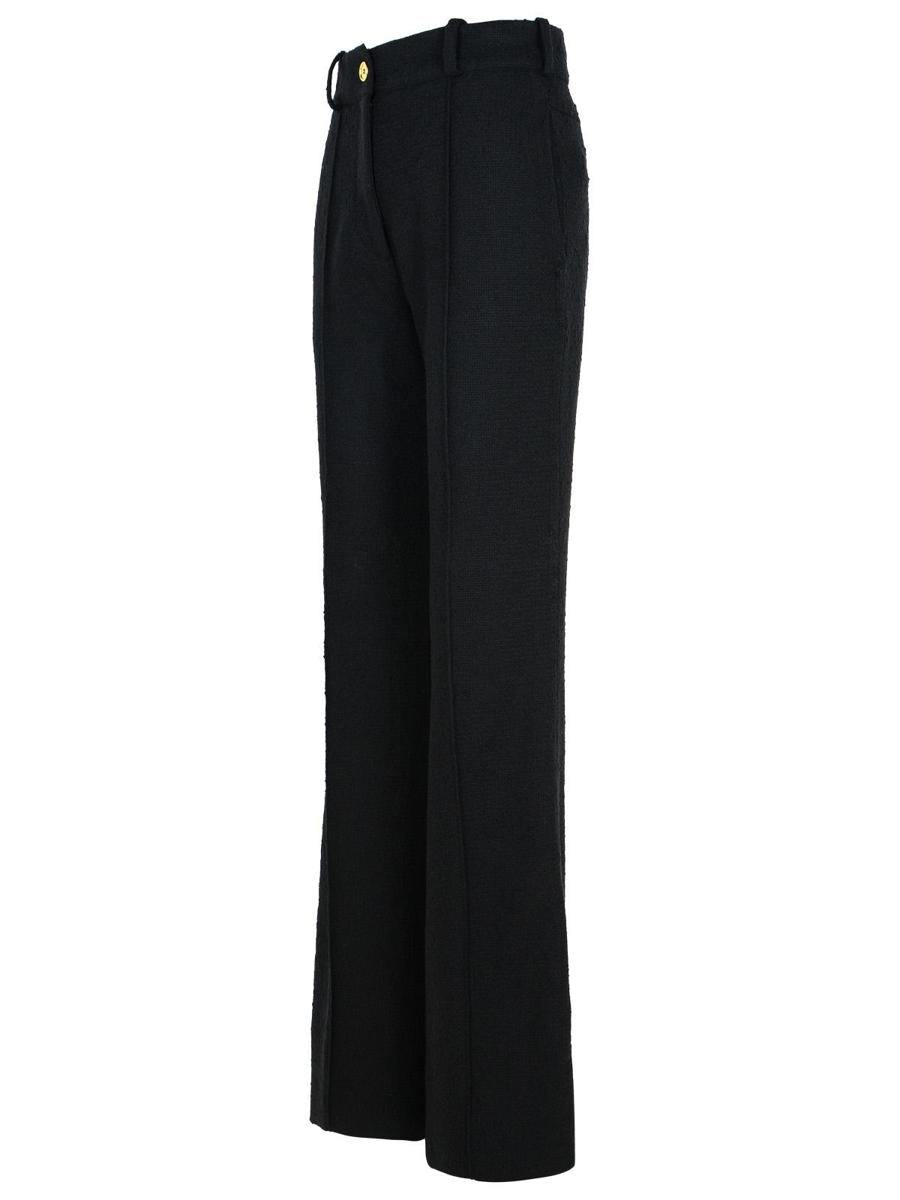 Patou Black Wool Blend Flare Pants
