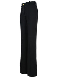 Patou Black Wool Blend Flare Pants