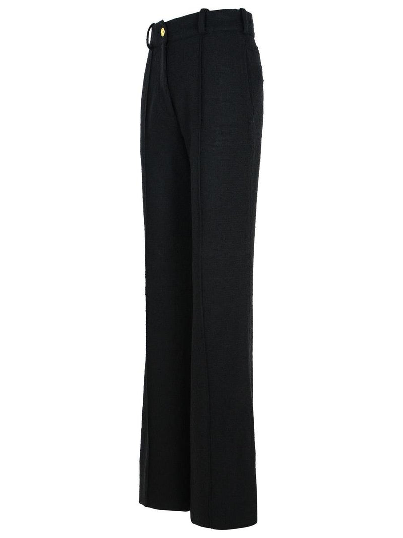 Patou Black Wool Blend Flare Pants