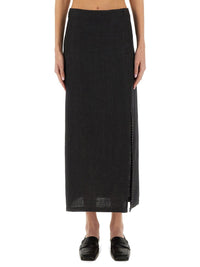 Alysi Linen Skirt With Slit