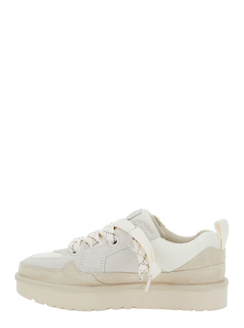 'Lo Lowmel' White Sneakers With Mesh Inserts And Logo On The Side In Suede Woman