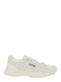 'Hyperway' White Low Top Sneakers With Logo Patch On Tongue And Side In Tech Fabric Man