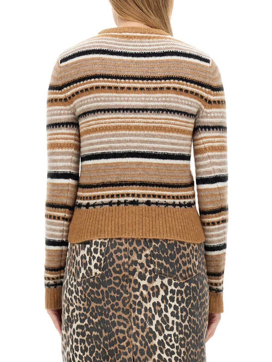 Ganni Cardigan With Stripe Pattern