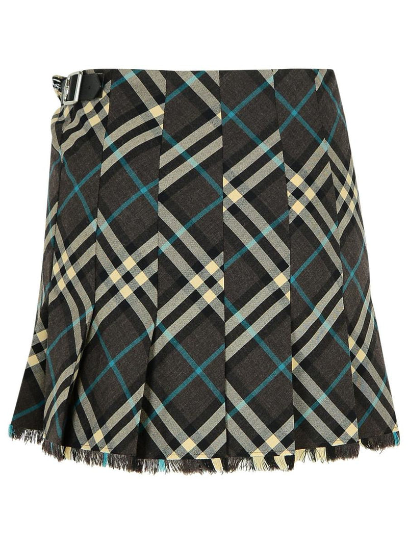 Burberry 'Check' Brown Polyester Blend Skirt