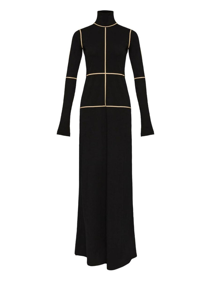 MM6 Maison Margiela Long Black High-Neck Dress