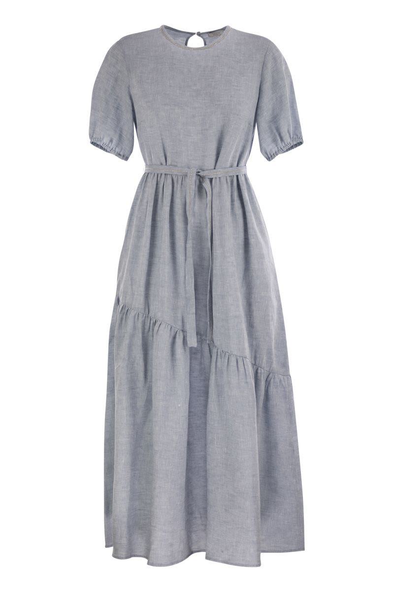 Peserico Long Dress In Pure Linen
