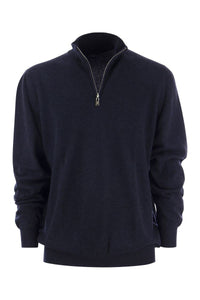 Fedeli Favonio - Zip Turtleneck Sweater In Cashmere
