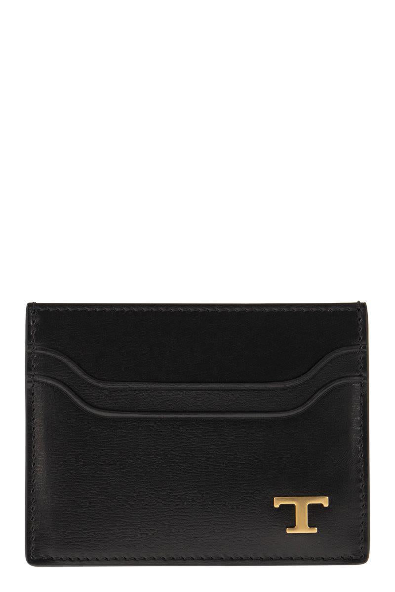 Tod'S Leather Card Holder With Logo