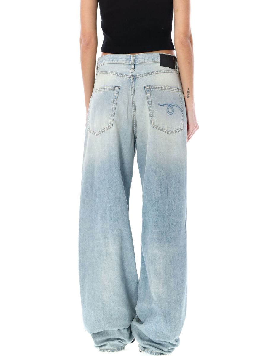 R13 Damon Pleated Wide Leg Jean