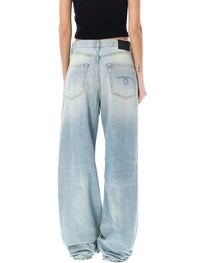 R13 Damon Pleated Wide Leg Jean