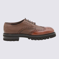 Salvatore Ferragamo Brown Leather Lace Up Shoes