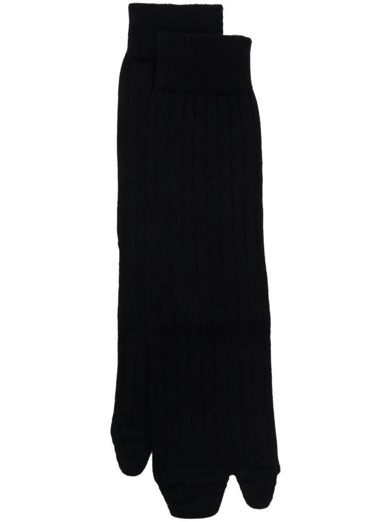 Maison Margiela Jersey-Wool Tabi Crew-Length Socks Clothing