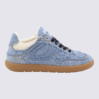 Ganni Light Blue Cotton Sneakers