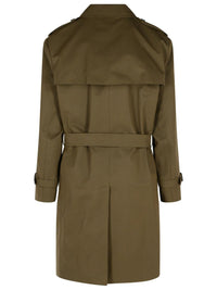 Burberry Green Cotton Blend Trench Coat
