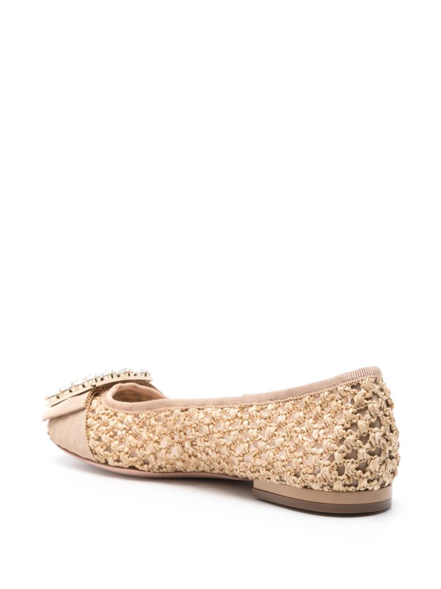 Roger Vivier Très Vivier Raffia Ballet Flats