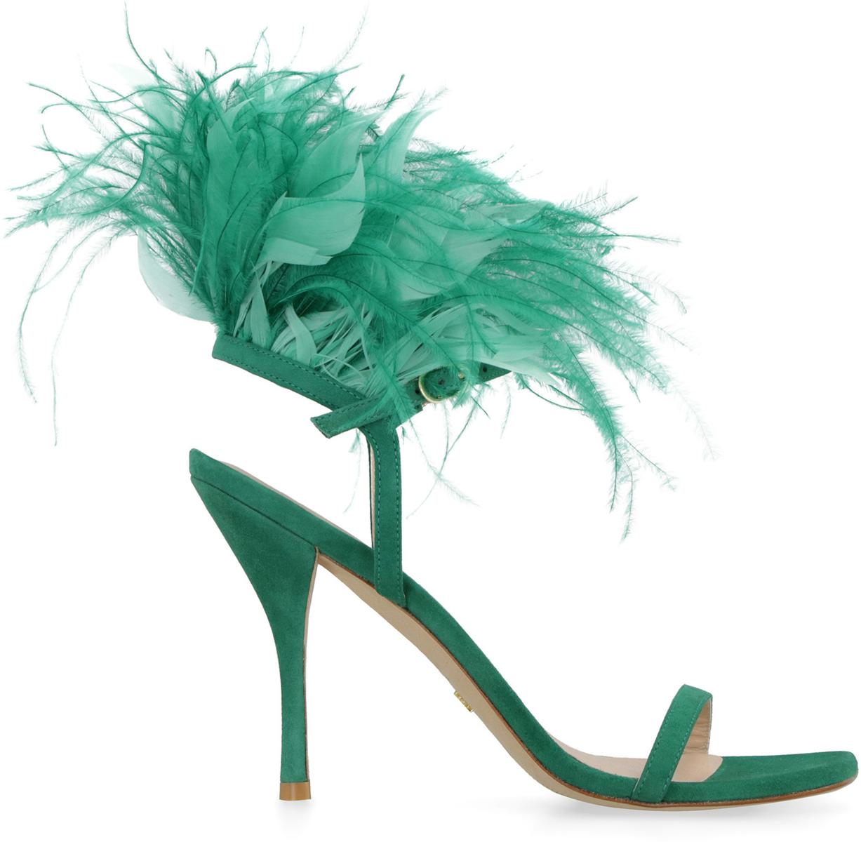 Stuart Weitzman Plume Suede Sandals