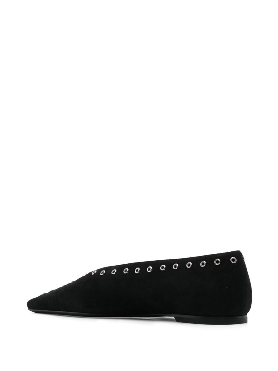 TOTEME Suede Leather Lace-Up Ballets