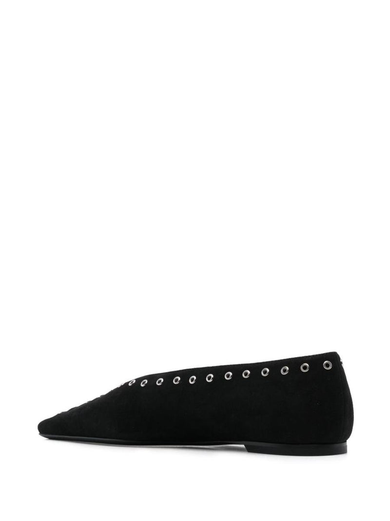 TOTEME Suede Leather Lace-Up Ballets