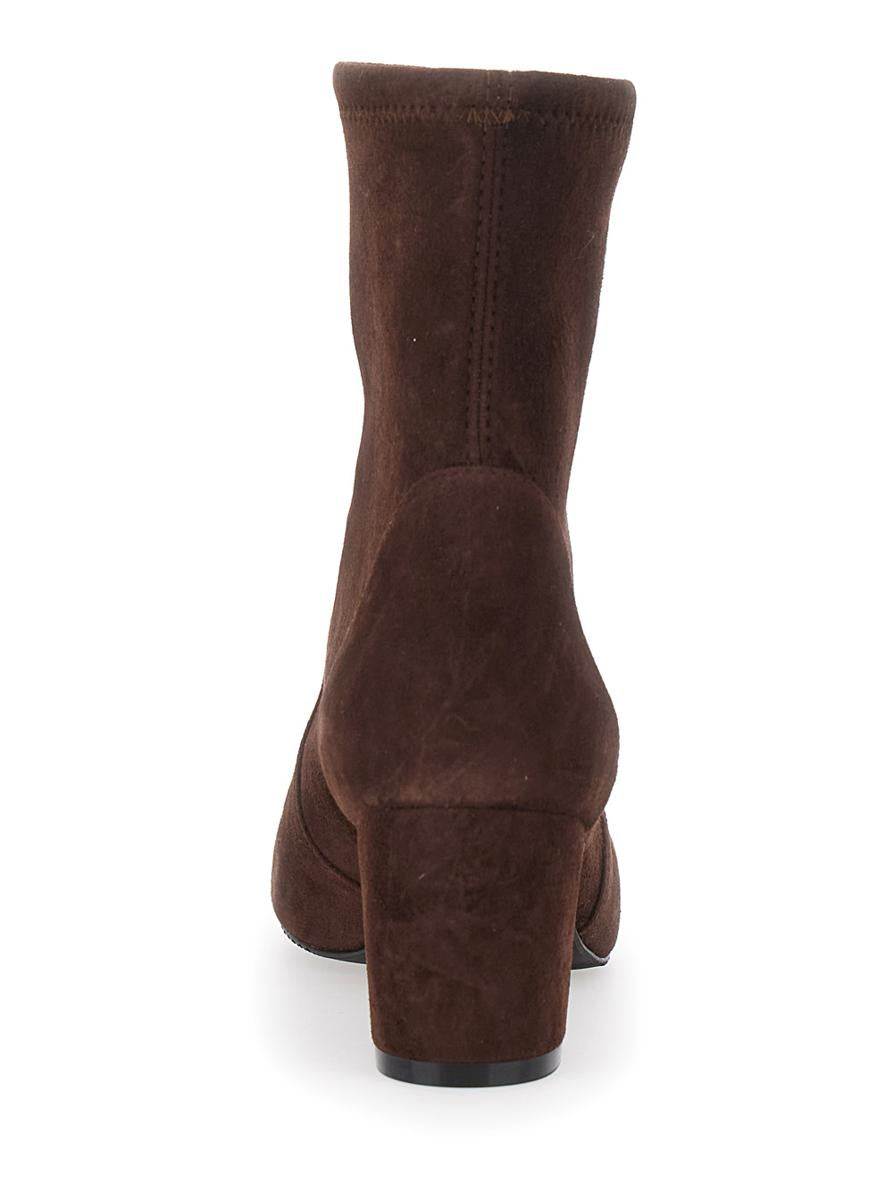 'Yuliana' Brown Ankle Boots With Medium Block Heel In Ecoleather Woman