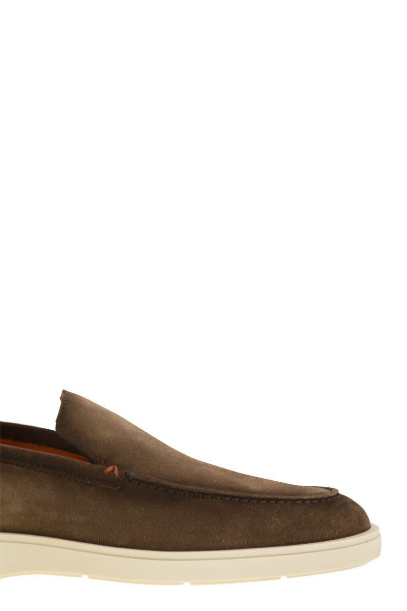 Santoni Suede Moccasin