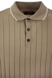 Peserico Polo Shirt In Pure Cotton Crepe Yarn With Flat Rib
