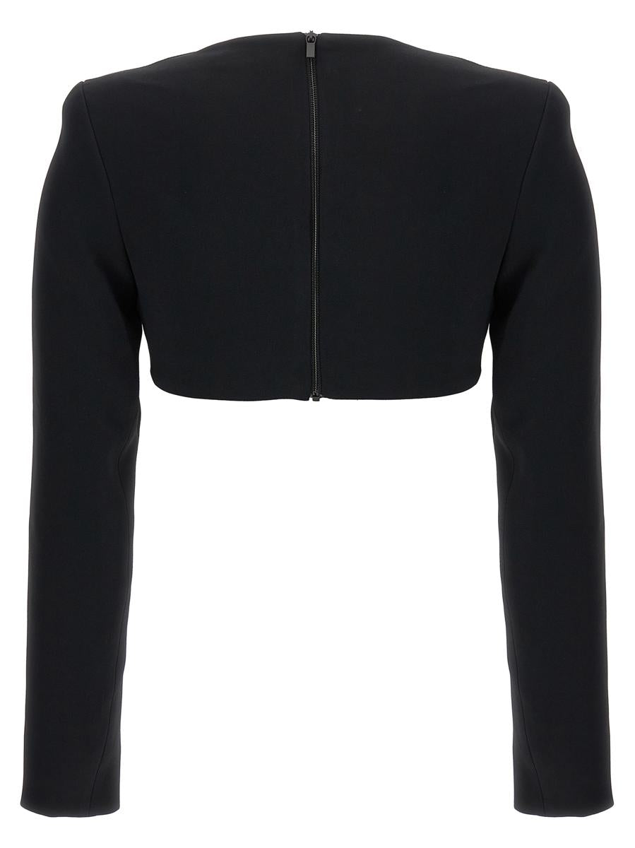 David Koma Top '3D Crystsal Chain And Square Neck'