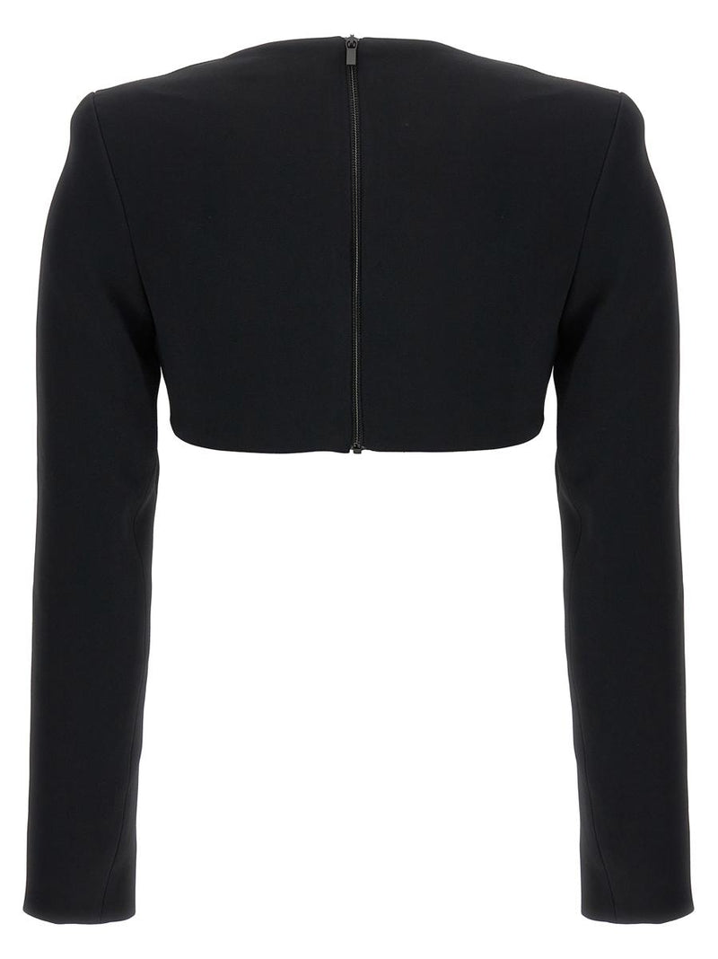 David Koma Top '3D Crystsal Chain And Square Neck'