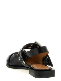 Ganni 'Black Feminine Buckle' Slingback