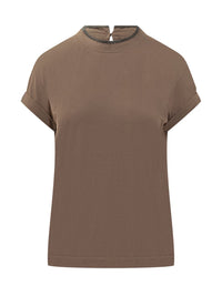 Brunello Cucinelli Brunello Cucinelli T-Shirt With Shiny Detail On The Neck
