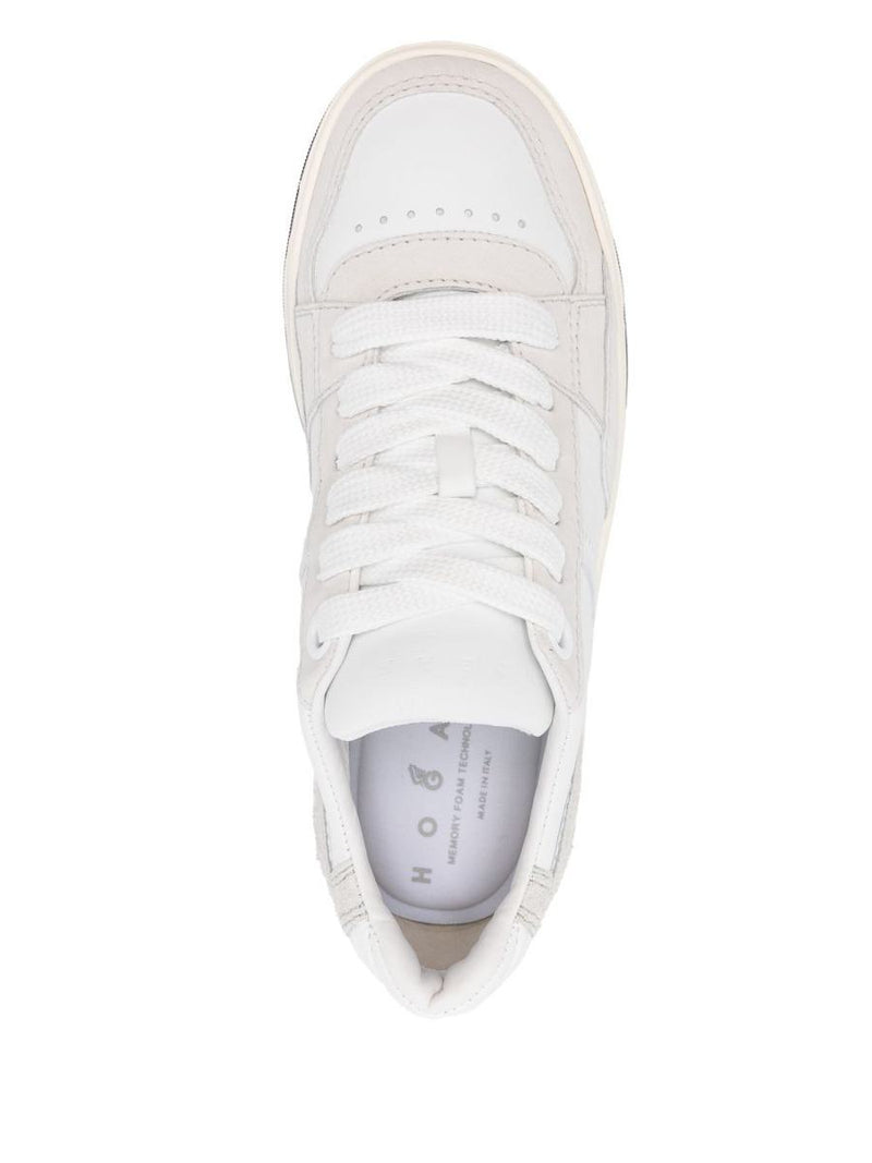 Hogan Chamallow Suede And Nappa Two-Tone Sneakers Shoes
