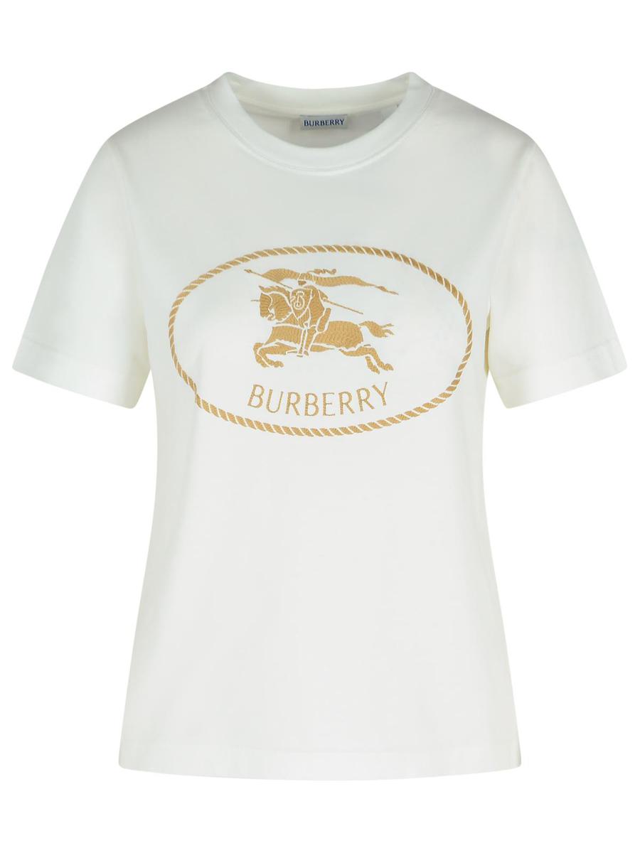 Burberry Ivory Cotton T-Shirt