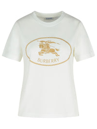 Burberry Ivory Cotton T-Shirt