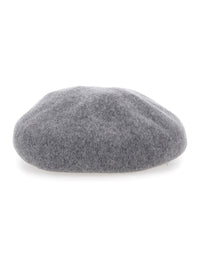 Grey Hat With Orb Logo Embroidered On The Front In Wool Unisex