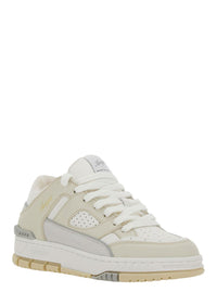 'Area Lo' White And Beige Sneakers With Logo Detail In Leather Blend Woman