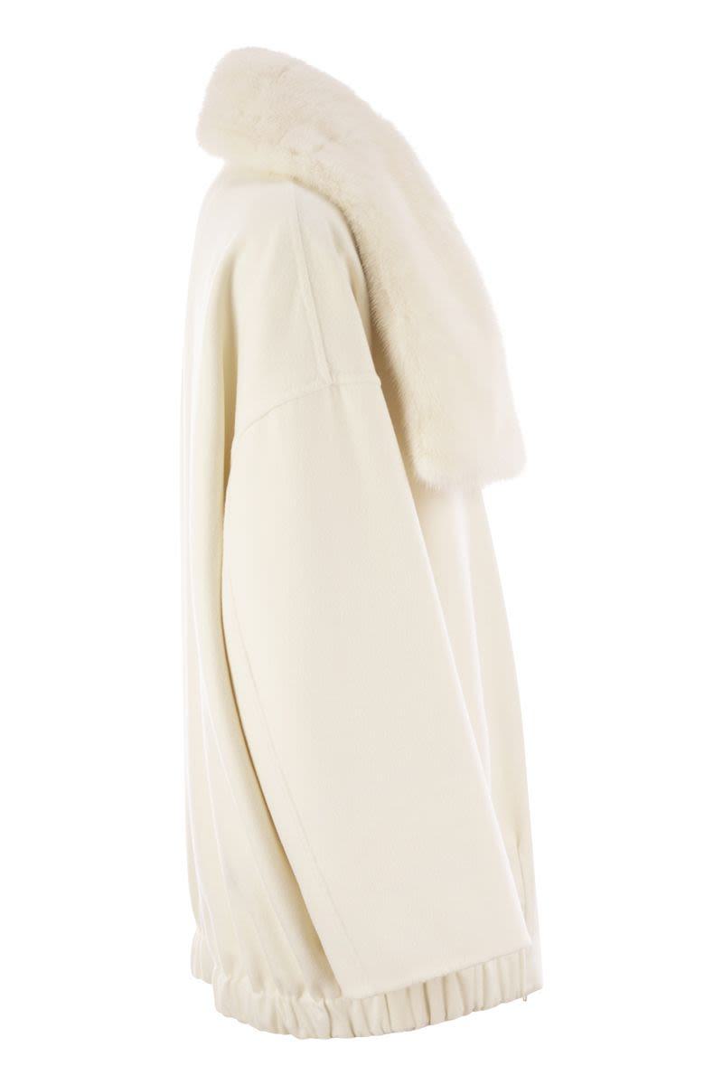 Fabiana Filippi Cashmere Caban With Fur Collar