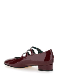 'Ariana' Bordeaux Pumps With Buckle Strap Closure In Patent Leather Woman