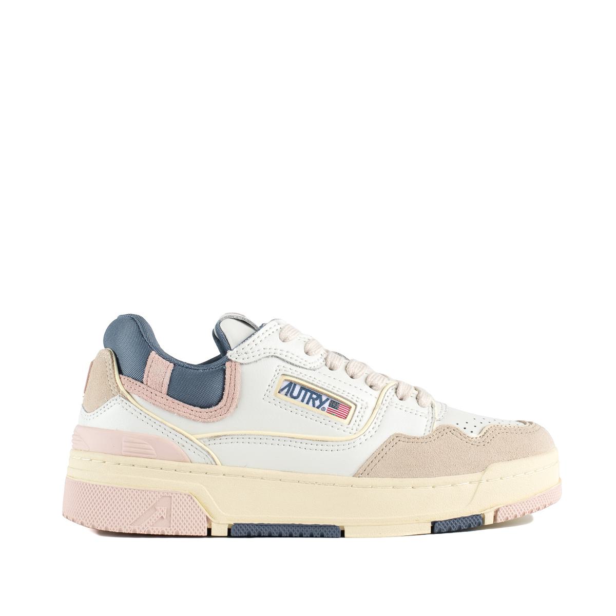 Autry Sneakers Clc Low Leather And Suede Color White And Peach Whip