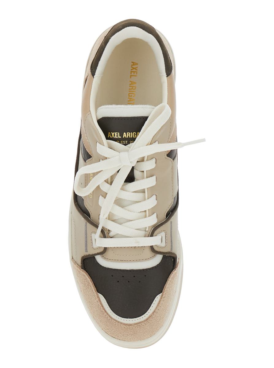 'Clay' Beige Sneaker With Inserts And Logo Embossed On The Side In Leather Man
