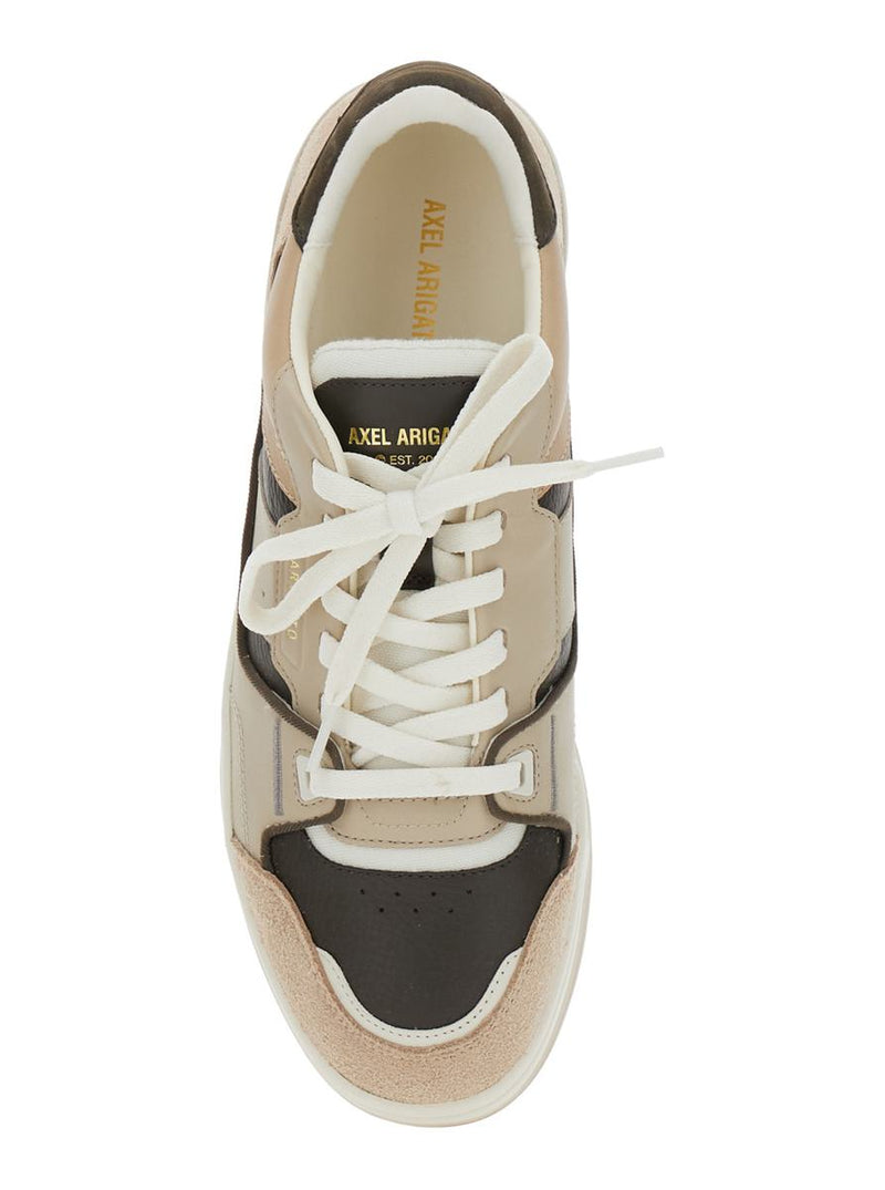 'Clay' Beige Sneaker With Inserts And Logo Embossed On The Side In Leather Man