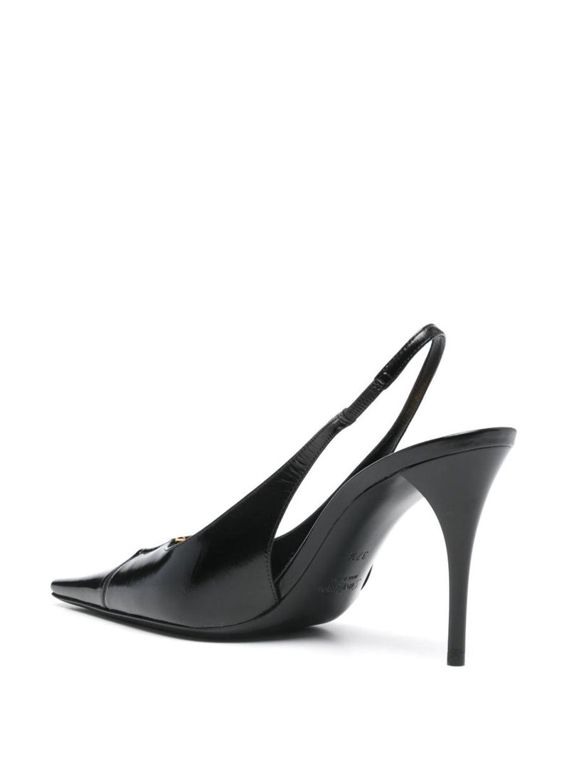 Saint Laurent Babylone Leather Slingback Pumps