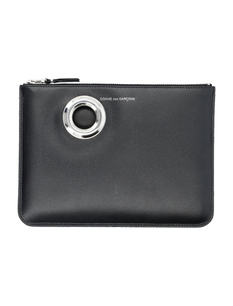Comme Des Garçons Silver Eyelet Pouch