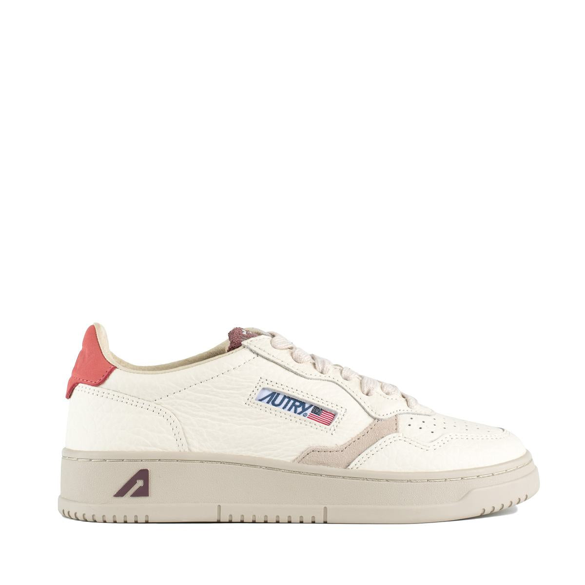 Autry Medalist Low Leather Sneakers Color Rose And Sand