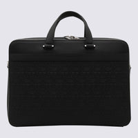 Salvatore Ferragamo Black Leather Business Gancini Top Handle Bag